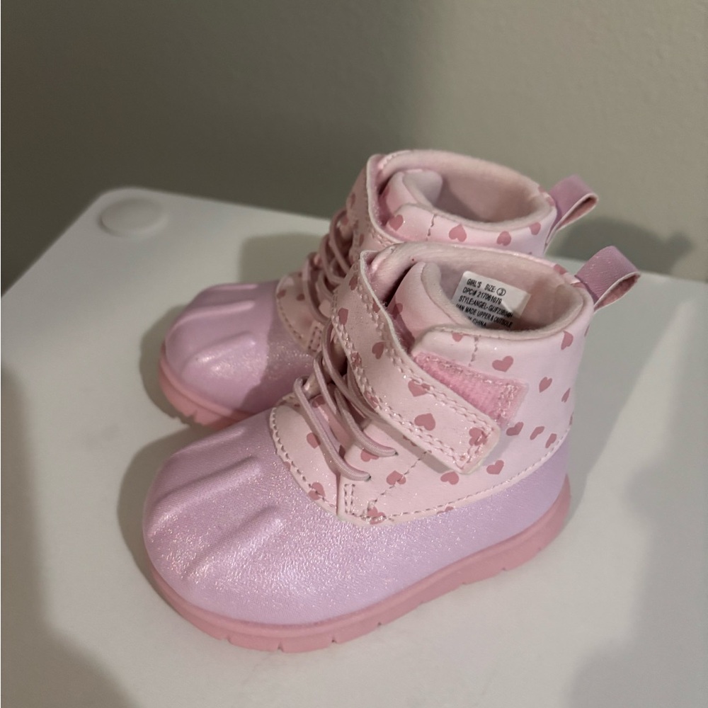 Toddler Pink Heart Boots